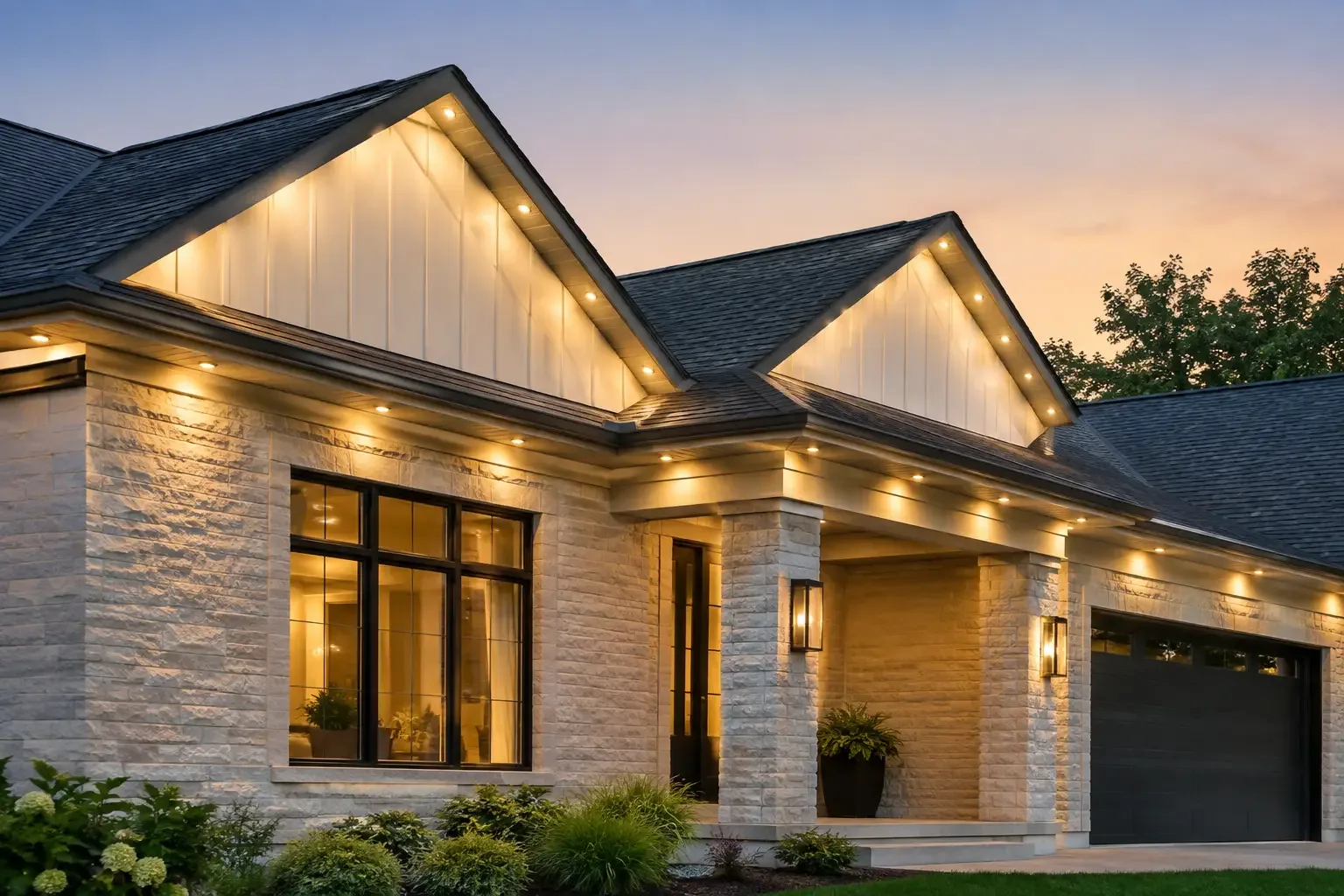Featured image for Warm White Roofline Lighting That Looks Built In